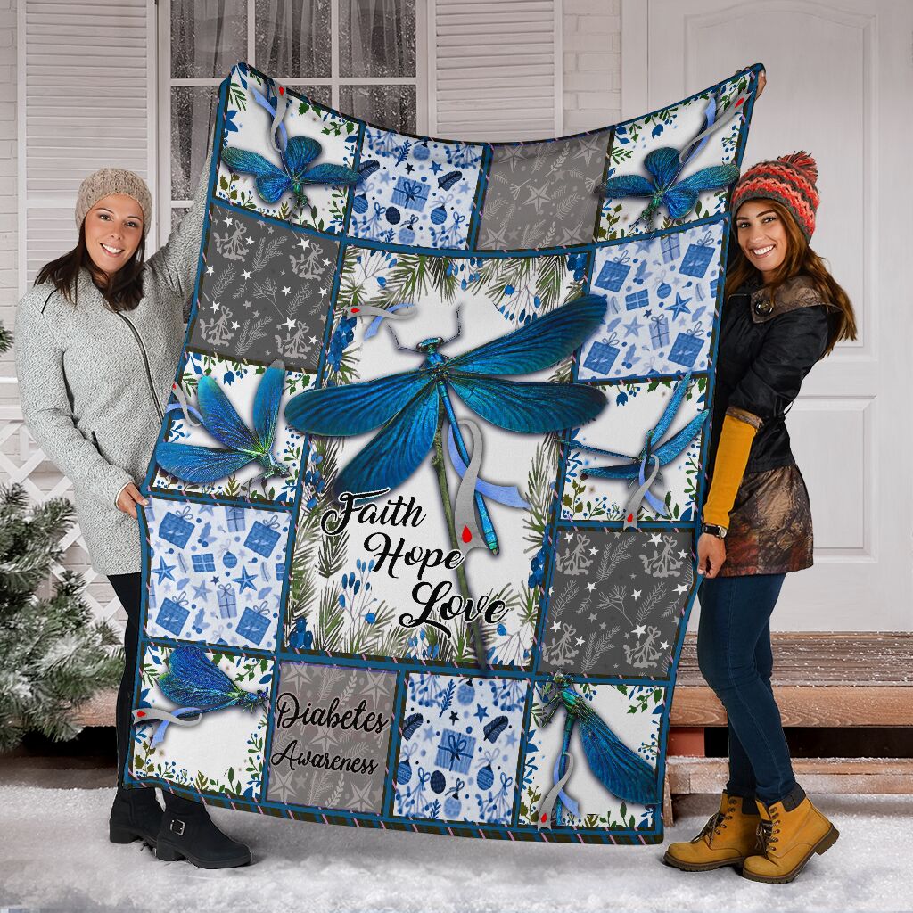 Diabetes Awareness Flannel Blanket For Bedroom Couch And Daily Comfort