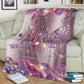 Breast Cancer Awareness Butterfly Flannel Blanket For Living Room And Bedroom Styling
