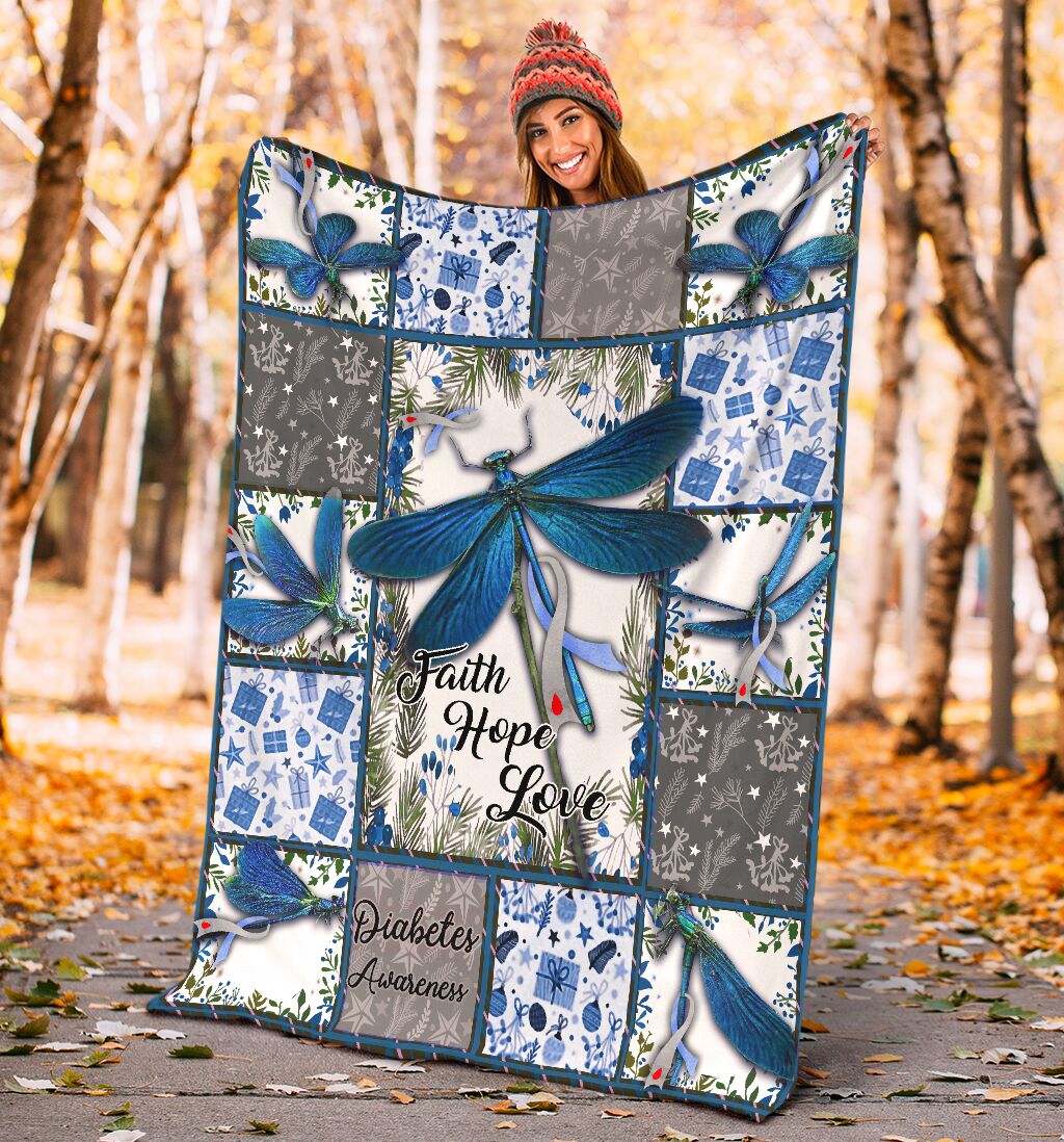 Diabetes Awareness Flannel Blanket For Bed Sofa And Reading Nook Decor