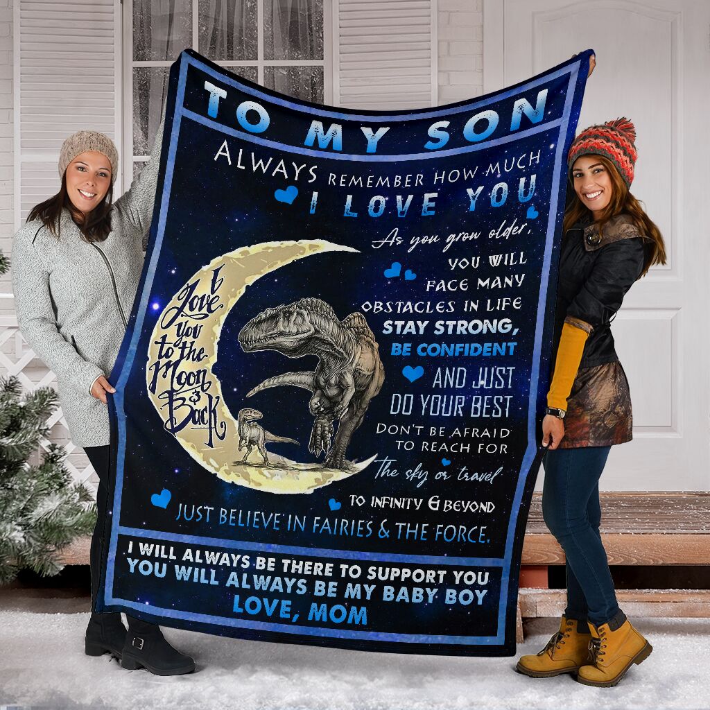 Dinosaur To My Son I Love You Flannel Blanket For Cozy Home Lounging And Gifting