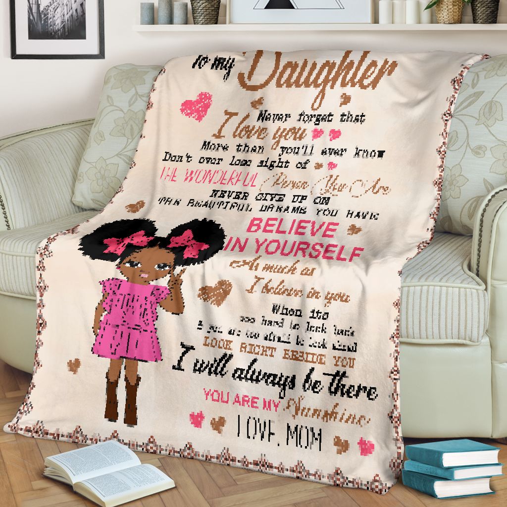 Black Girl To My Daughter African American Flannel Blanket For Living Room And Bedroom Styling