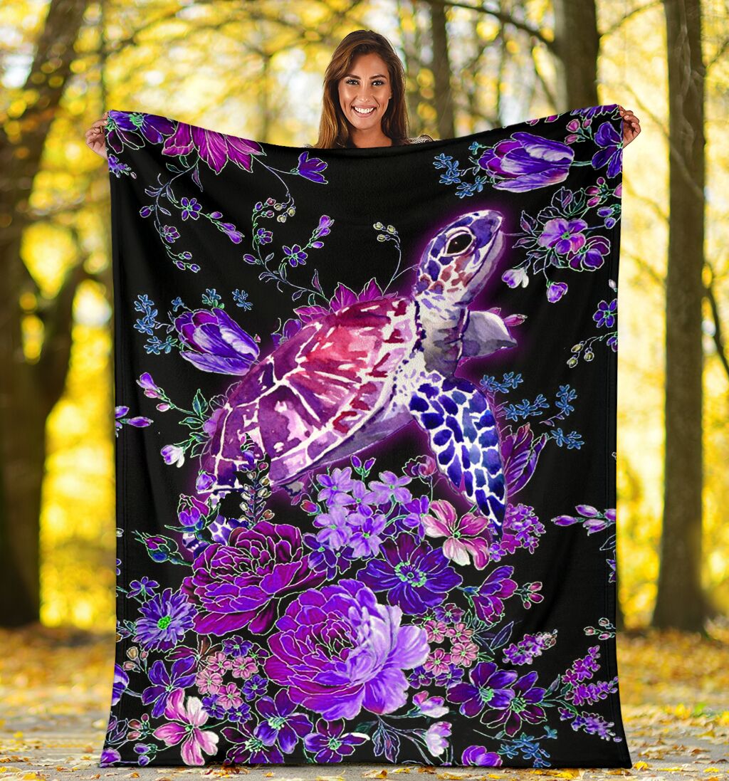 Turtle Purple Turtle Flannel Blanket For Cozy Home Lounging And Gifting
