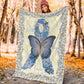 Diabetes Awareness Butterfly Flannel Blanket For Bed Sofa And Reading Nook Decor