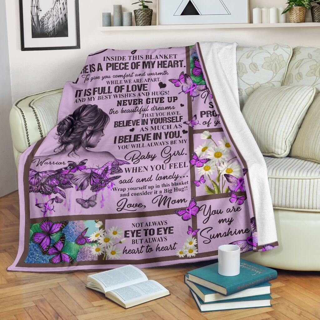 Fibromyalgia To My Daughter Fibromyalgia Awareness Flannel Blanket For Soft Bed Couch And Home Comfort