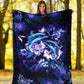 Dolphin And Blue Flowers Flannel Blanket For Cozy Home Lounging And Gifting
