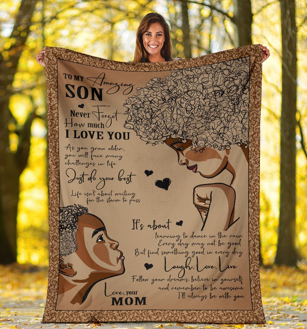 Africa To My Son African American Flannel Blanket For Cozy Home Lounging And Gifting