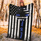 Police Officer Back The Blue Love Life Flannel Blanket For Bed Sofa And Reading Nook Decor