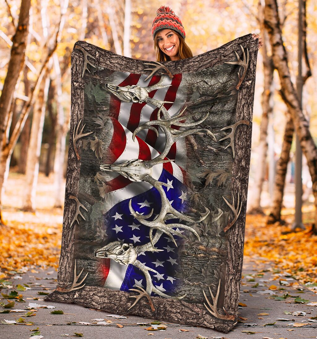 Hunting American Hunters Flannel Blanket For Bed Sofa And Reading Nook Decor