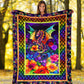 Dragon Colorful Floral Flannel Blanket For Cozy Home Lounging And Gifting