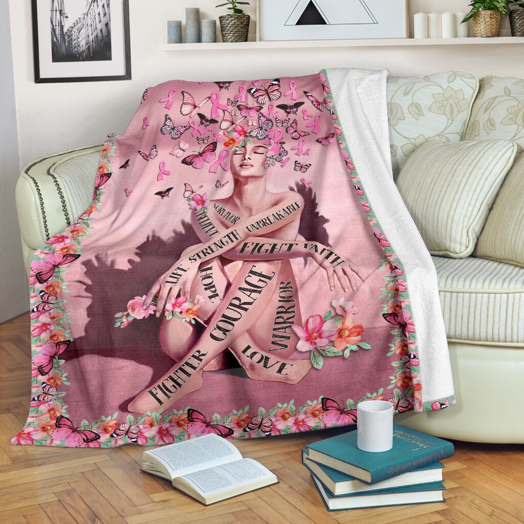 Breast Cancer Survivor Awareness Flannel Blanket For Warm Home Decor And Relaxation