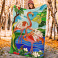 Flamingo Love Beautiful Life Flannel Blanket For Bed Sofa And Reading Nook Decor