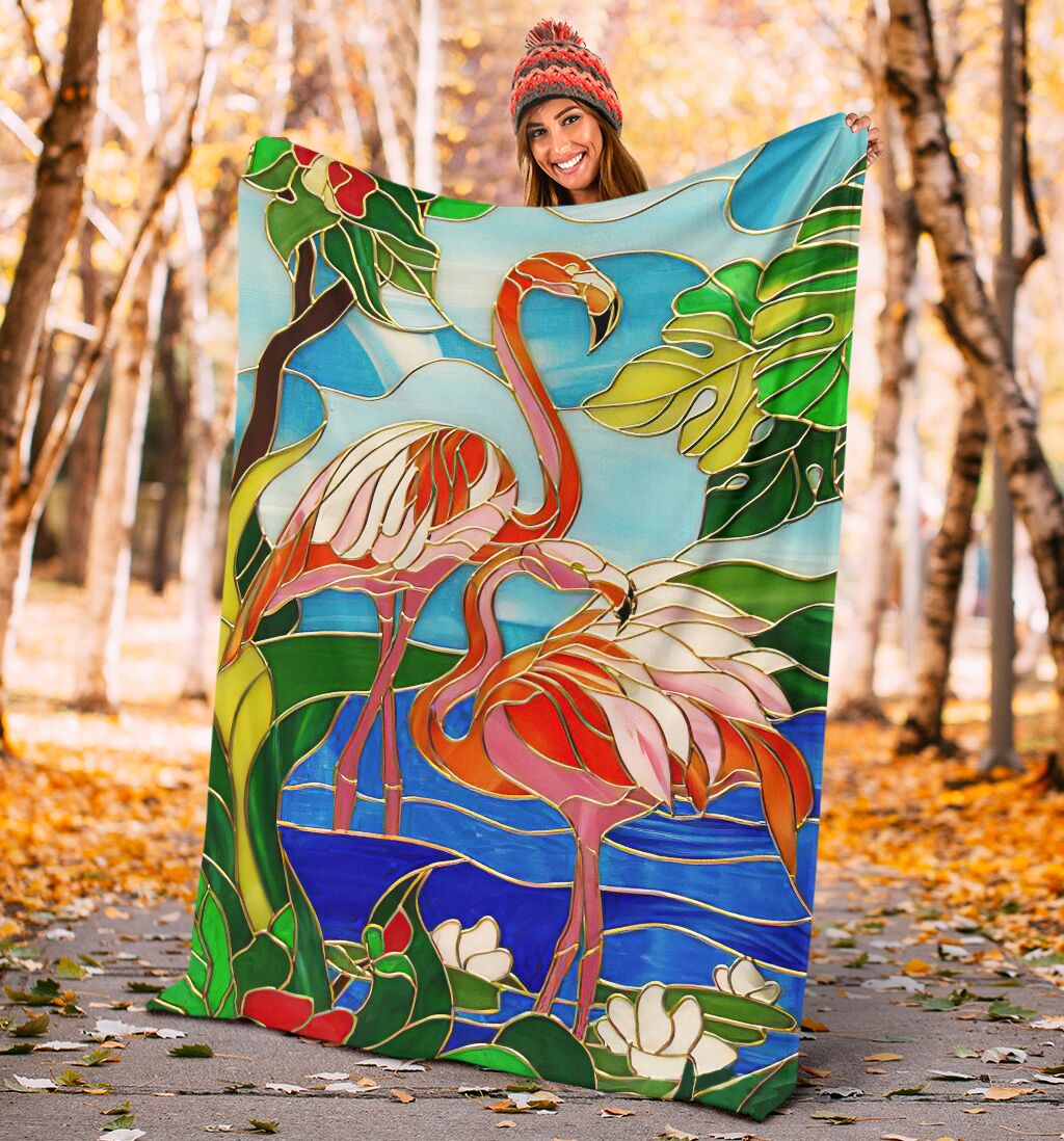 Flamingo Love Beautiful Life Flannel Blanket For Bed Sofa And Reading Nook Decor