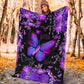 Breast Cancer Awareness Butterfly Flannel Blanket For Bed Sofa And Reading Nook Decor