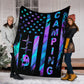 Camping American Flag Flannel Blanket For Bedroom Couch And Daily Comfort