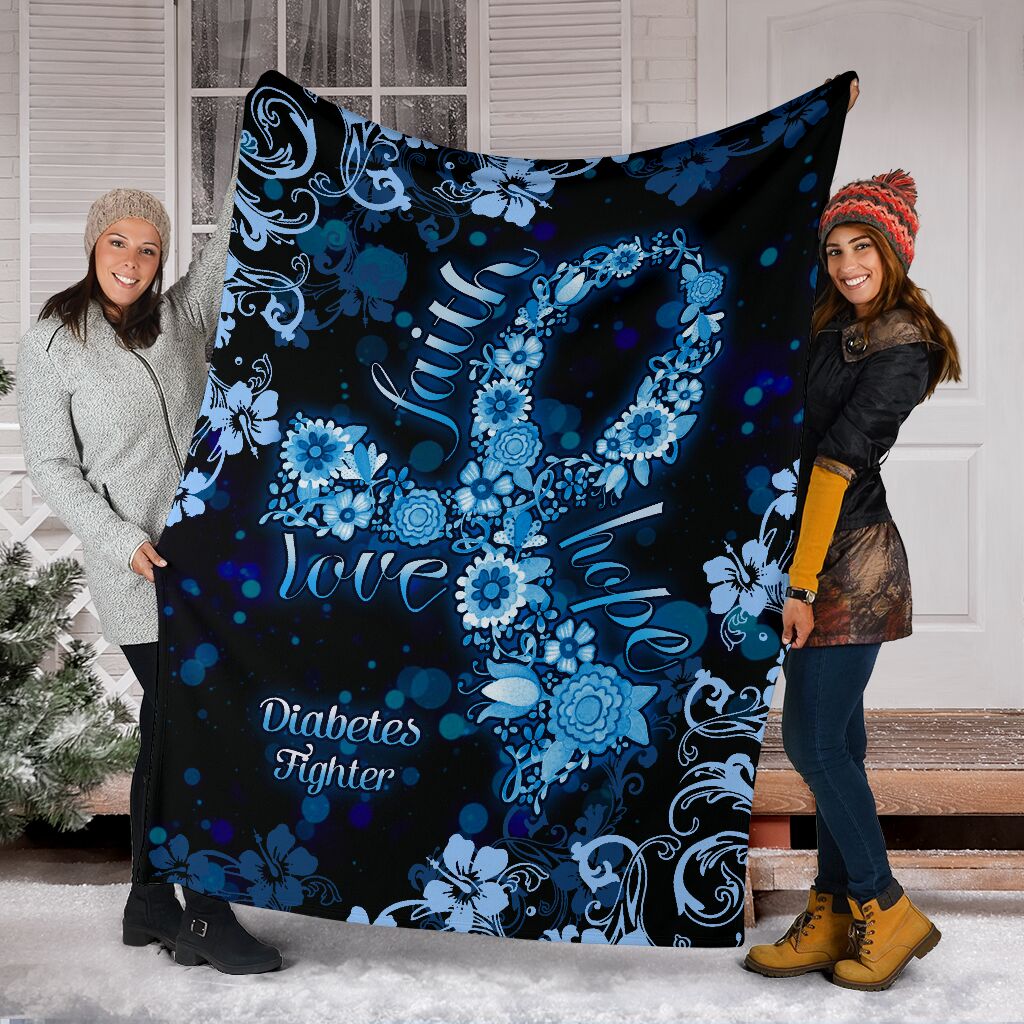 Diabetes Awareness Flannel Blanket For Bedroom Couch And Daily Comfort