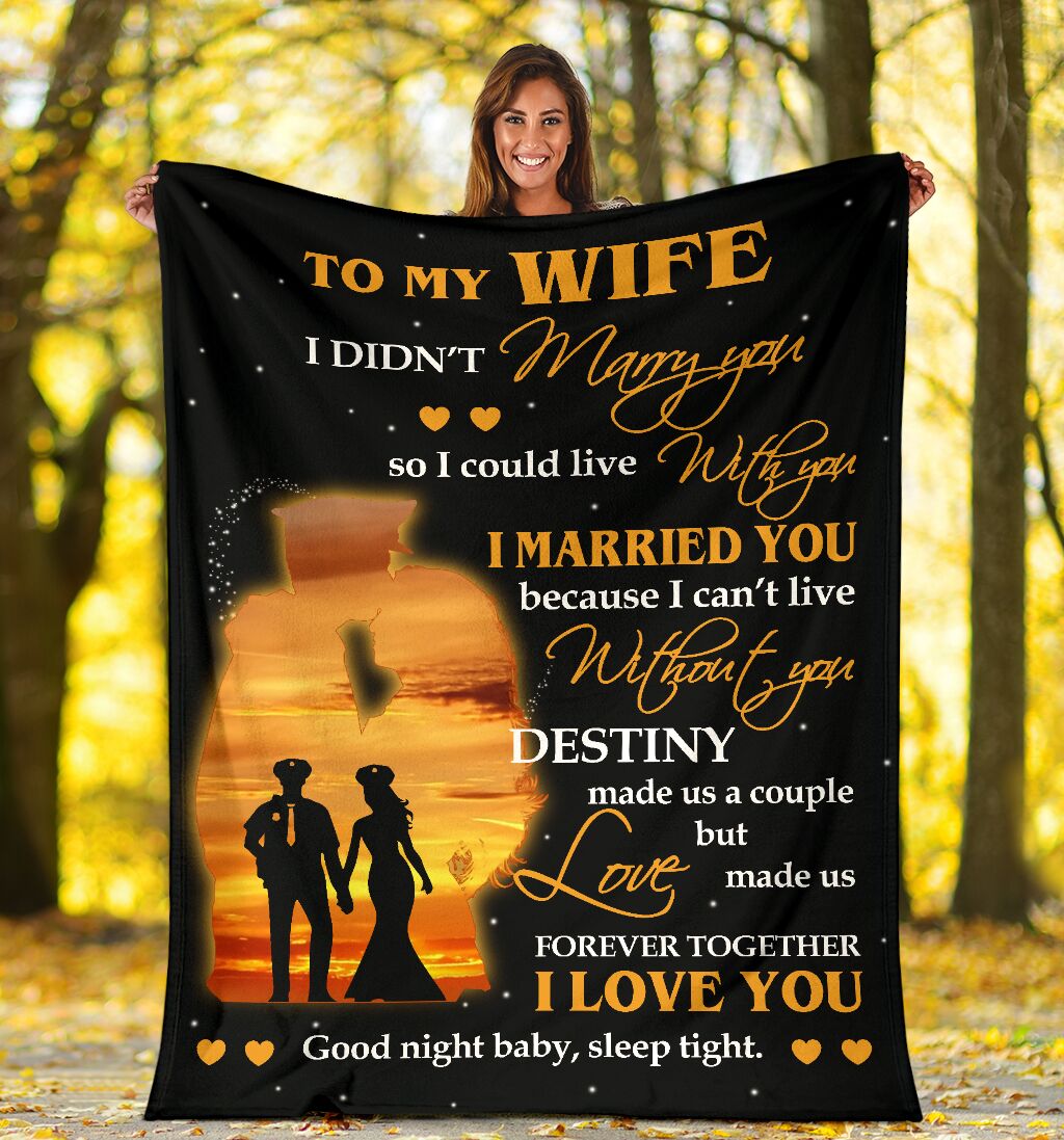 Police To My Husband Fathers Day Officer Flannel Blanket For Cozy Home Lounging And Gifting
