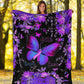 Fibromyalgia Awareness Butterfly Flannel Blanket For Cozy Home Lounging And Gifting