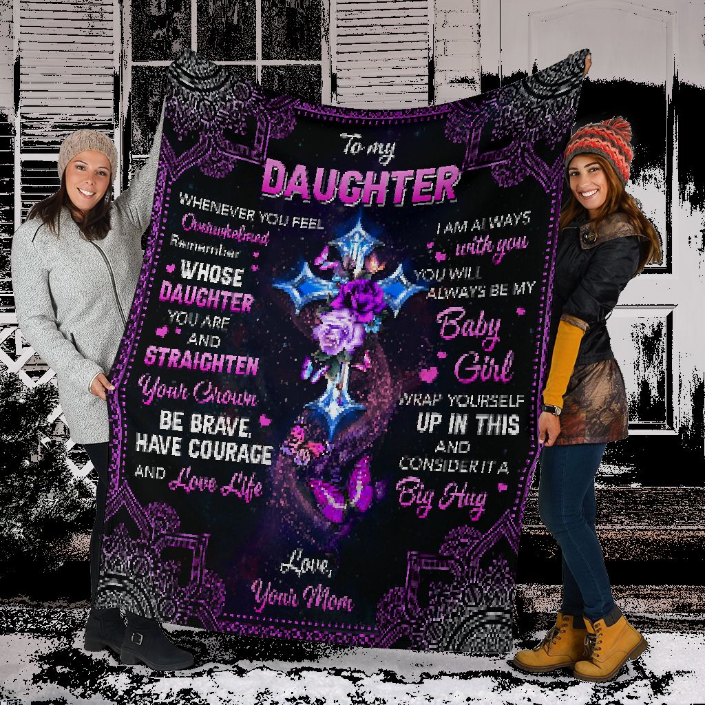 Butterfly To My Daughter Christian Flannel Blanket For Bedroom Couch And Daily Comfort