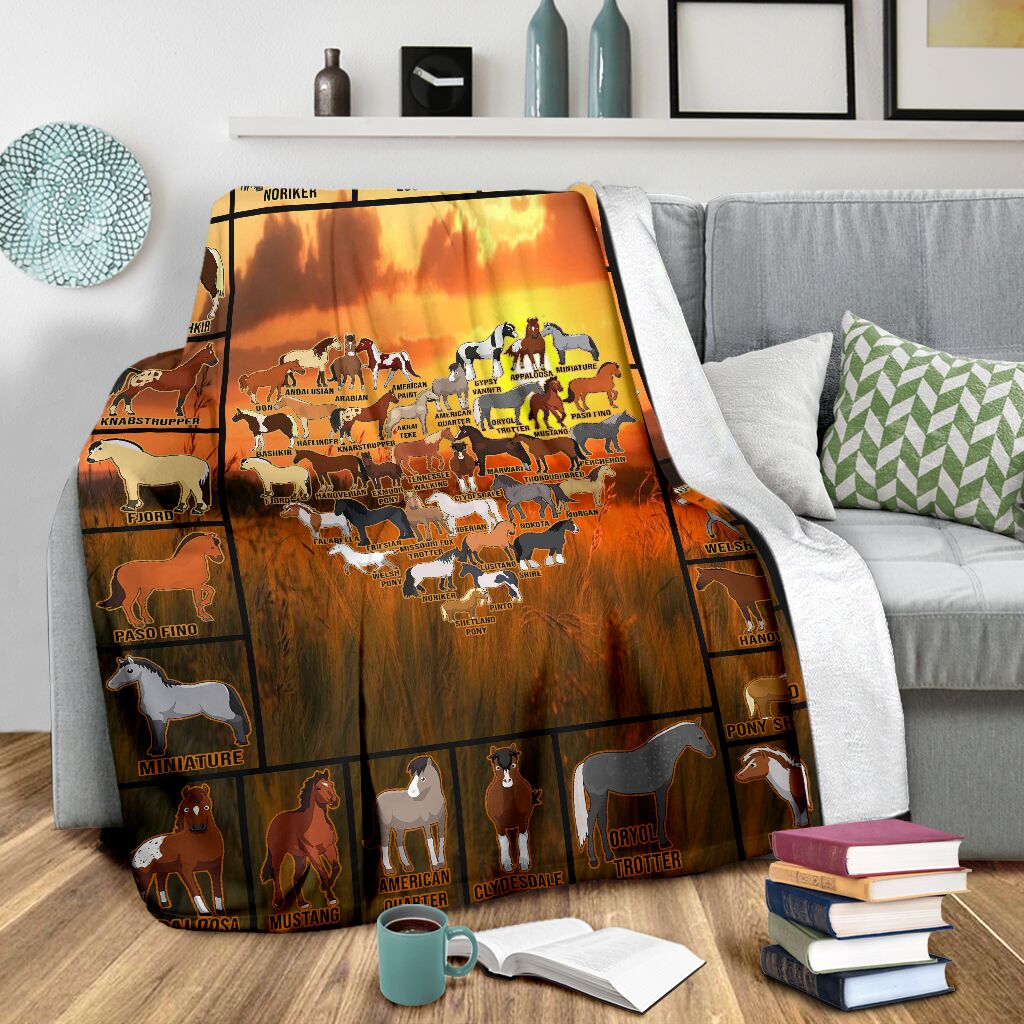 Horse I Love Horses Flannel Blanket For Relaxing At Home And Travel