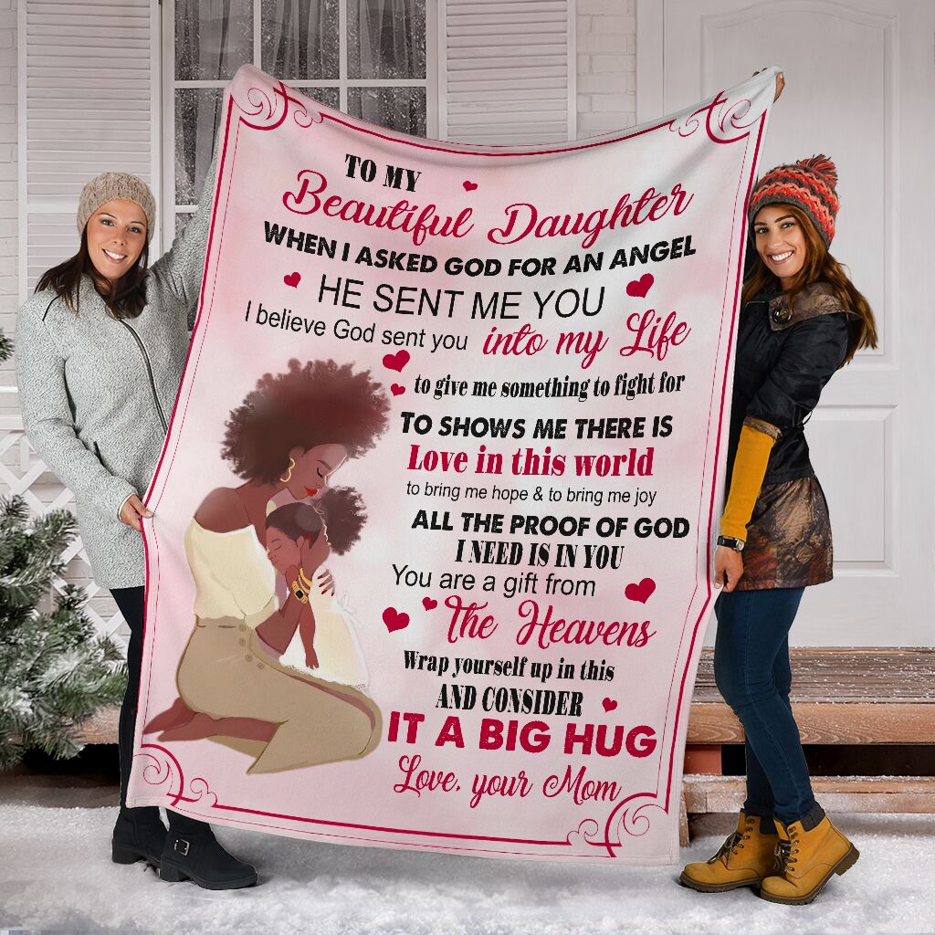 African American I Asked God For A Best Friend Flannel Blanket For Warm Home Decor And Relaxation