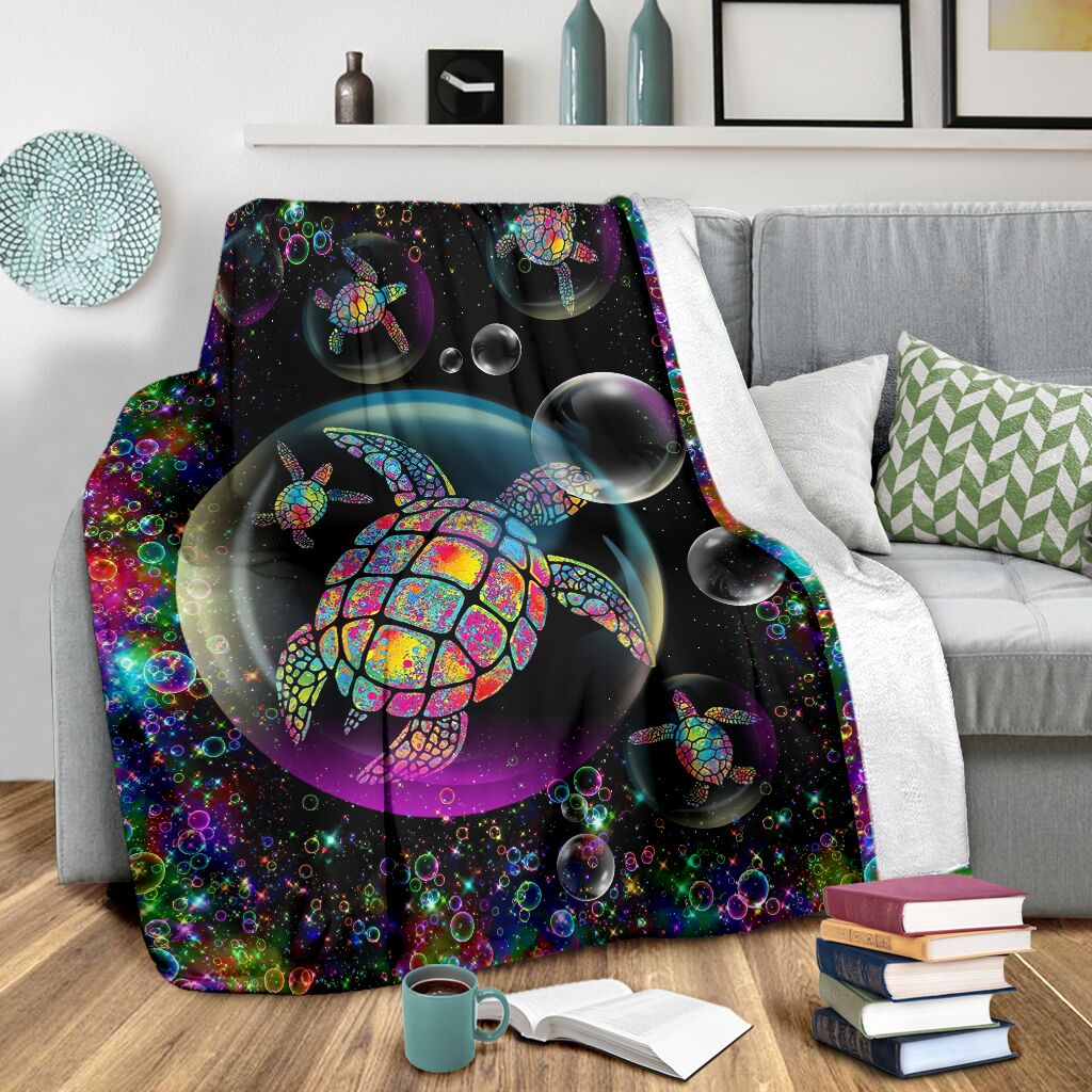 Turtle Lovers Turtle Playing Flannel Blanket For Relaxing At Home And Travel