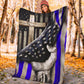 Police Blue Line Flag Flannel Blanket For Bed Sofa And Reading Nook Decor