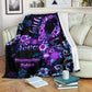 Flower Faith Hope Love Fibromyalgia Awareness Flannel Blanket For Soft Bed Couch And Home Comfort