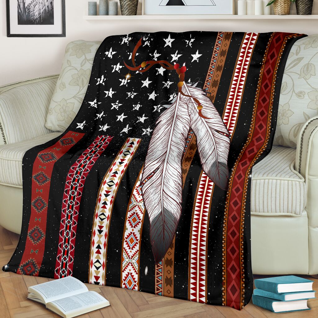 Native American Flag Native American Flannel Blanket For Living Room And Bedroom Styling