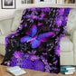 Fibromyalgia Awareness Butterfly Flannel Blanket For Living Room And Bedroom Styling