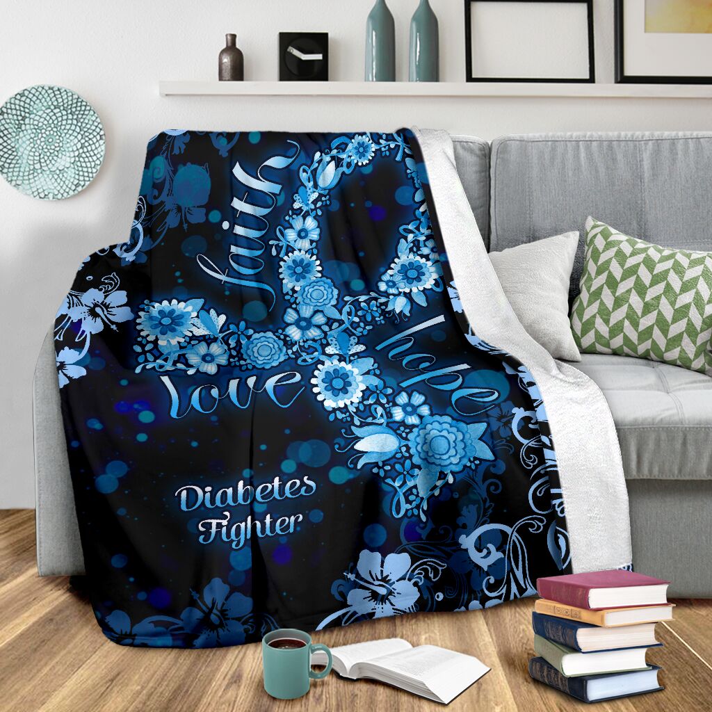 Diabetes Awareness Flannel Blanket For Relaxing At Home And Travel