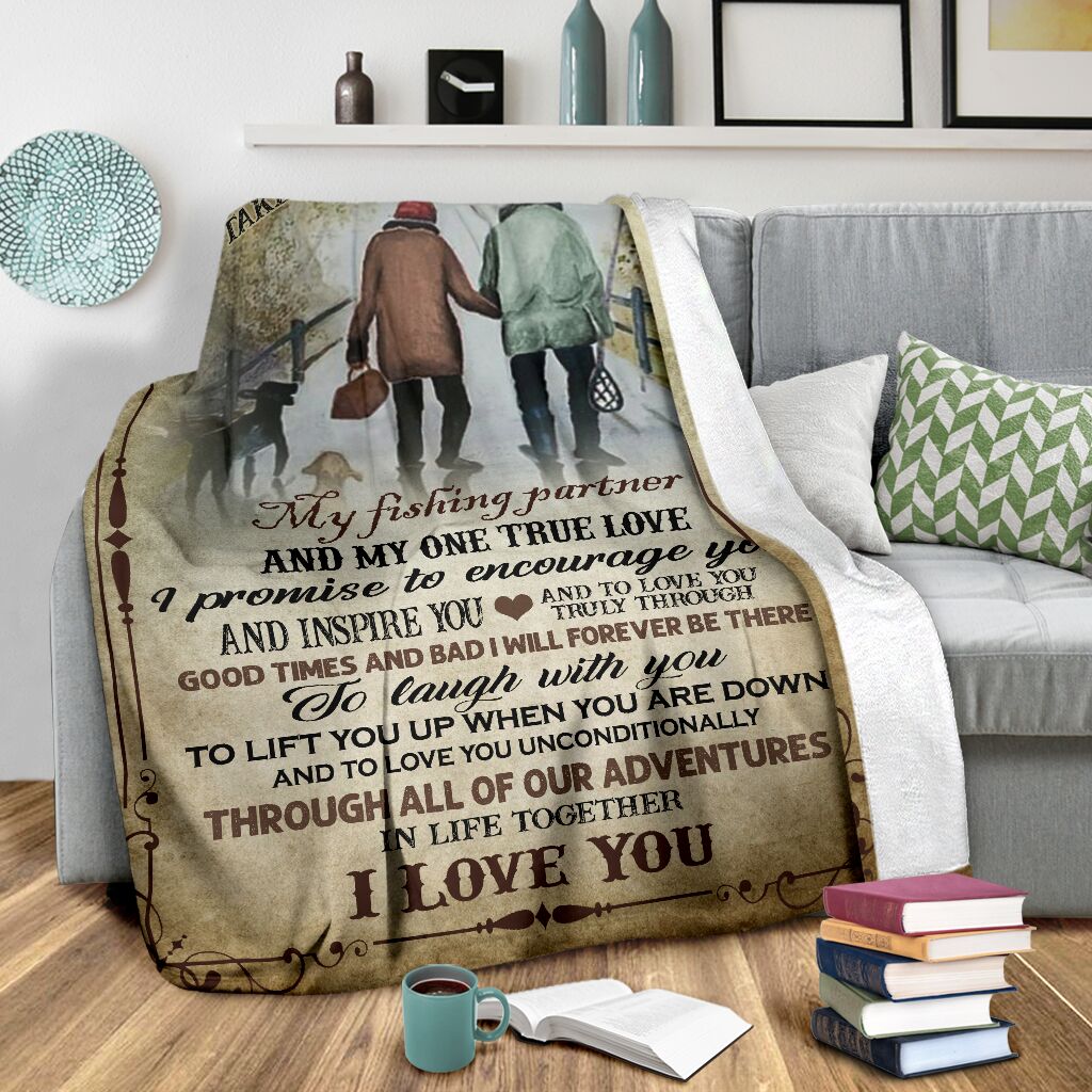 Fishing I Take You To Be My Best Friend Flannel Blanket For Relaxing At Home And Travel
