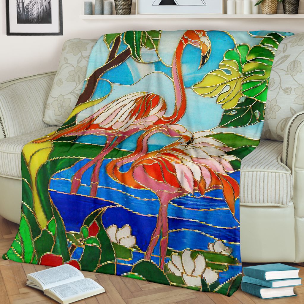 Flamingo Love Beautiful Life Flannel Blanket For Living Room And Bedroom Styling