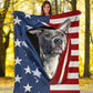 Pitbull Opened American Flag Flannel Blanket For Cozy Home Lounging And Gifting