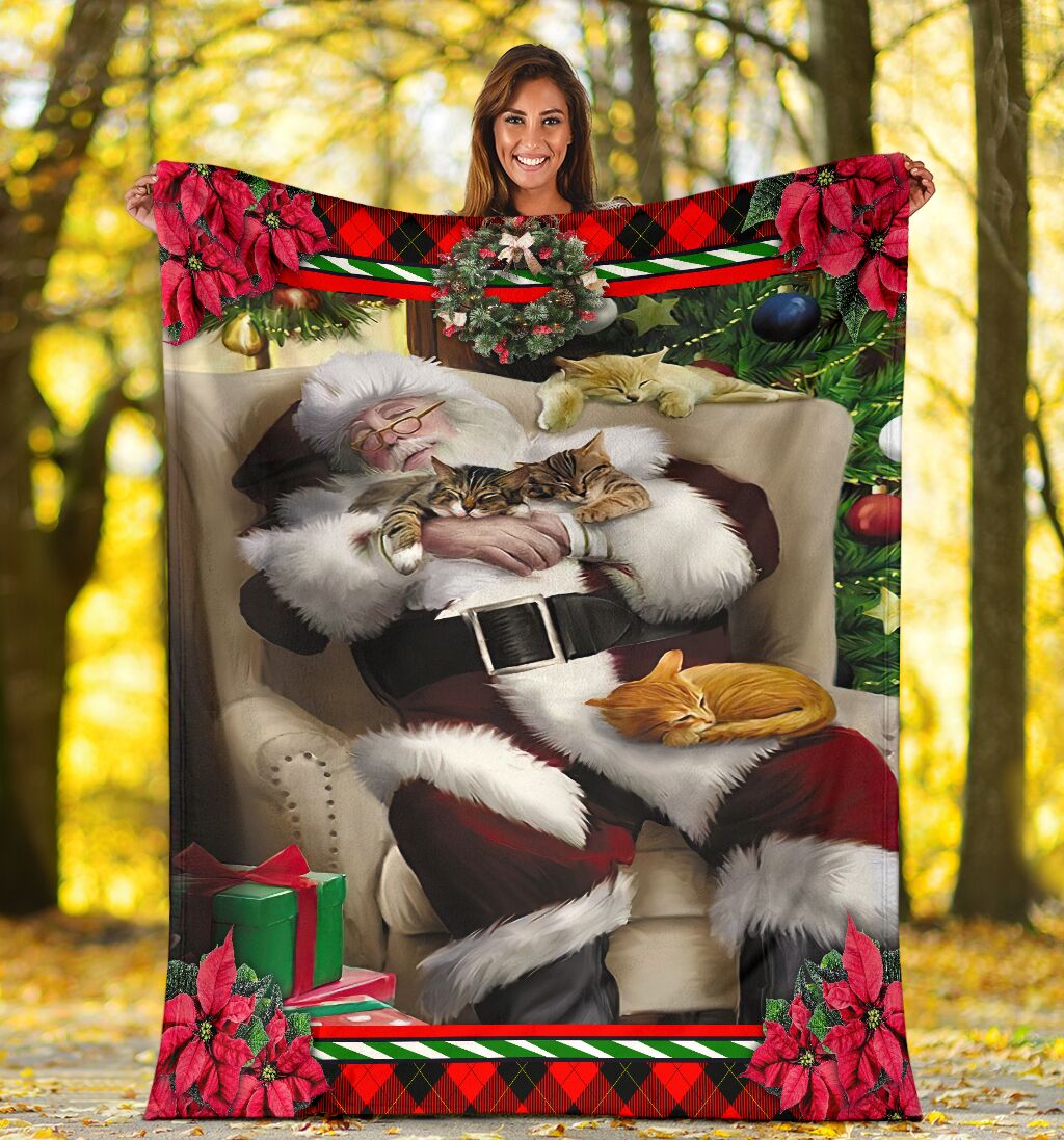 Cat All I Want For Christmas Is A Nap Flannel Blanket For Cozy Home Lounging And Gifting