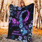 Mental Health Awareness Floral Flannel Blanket For Bed Sofa And Reading Nook Decor