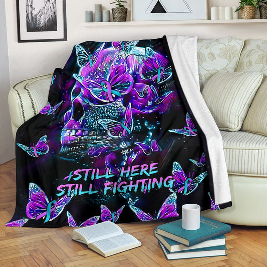 Hope Awareness Butterfly 50 x 60 Inch Flannel Blanket For Cozy Bedroom And Sofa Decor
