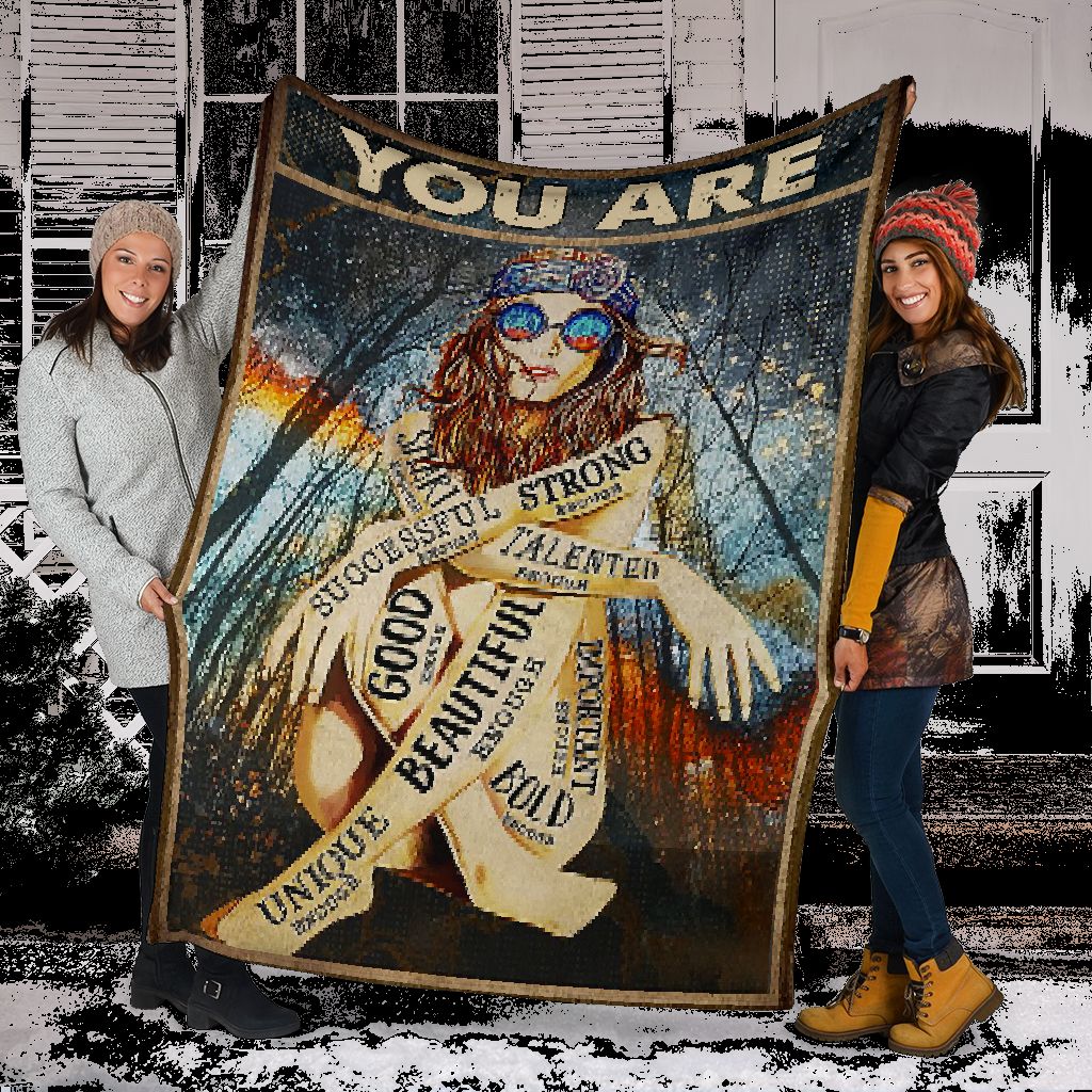 Hippie You Are Enough Flannel Blanket For Bedroom Couch And Daily Comfort