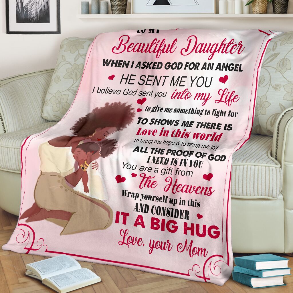 African American I Asked God For A Best Friend Flannel Blanket For Relaxing At Home And Travel