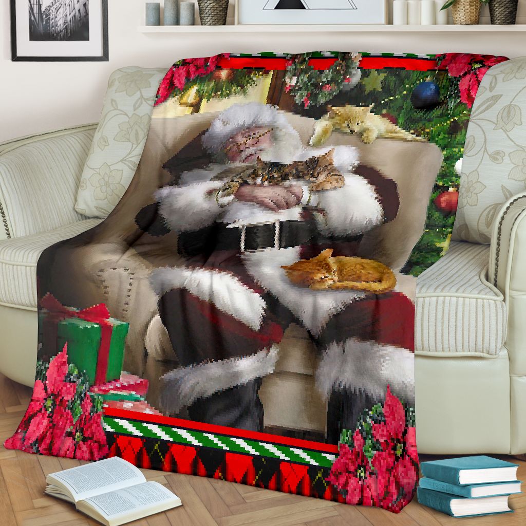 Cat All I Want For Christmas Is A Nap Flannel Blanket For Living Room And Bedroom Styling