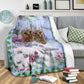 Owl Christmas Snow Flannel Blanket For Relaxing At Home And Travel