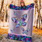 Butterfly Metal Pattern Flannel Blanket For Bed Sofa And Reading Nook Decor