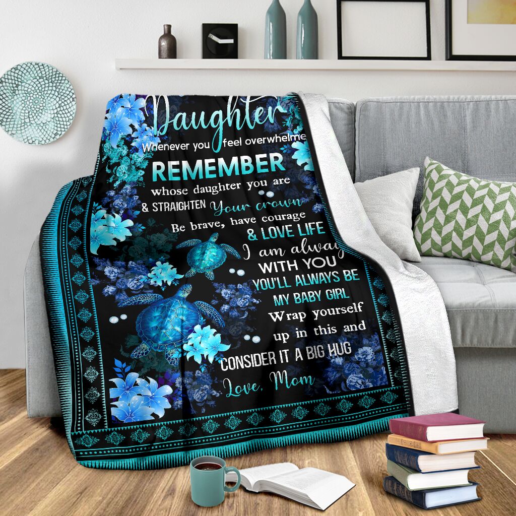 Turtle To My Daughter Turtle Sea Flannel Blanket For Relaxing At Home And Travel