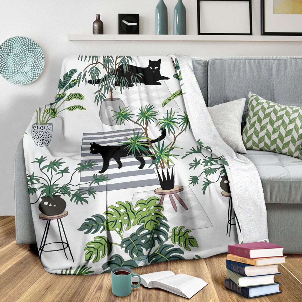 Cat Lovely Black Cats Flannel Blanket For Relaxing At Home And Travel