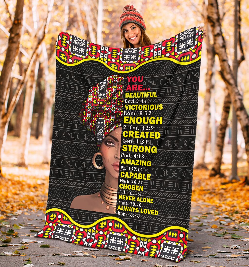 Black Girl God Says You Are African American Strong Flannel Blanket For Bed Sofa And Reading Nook Decor