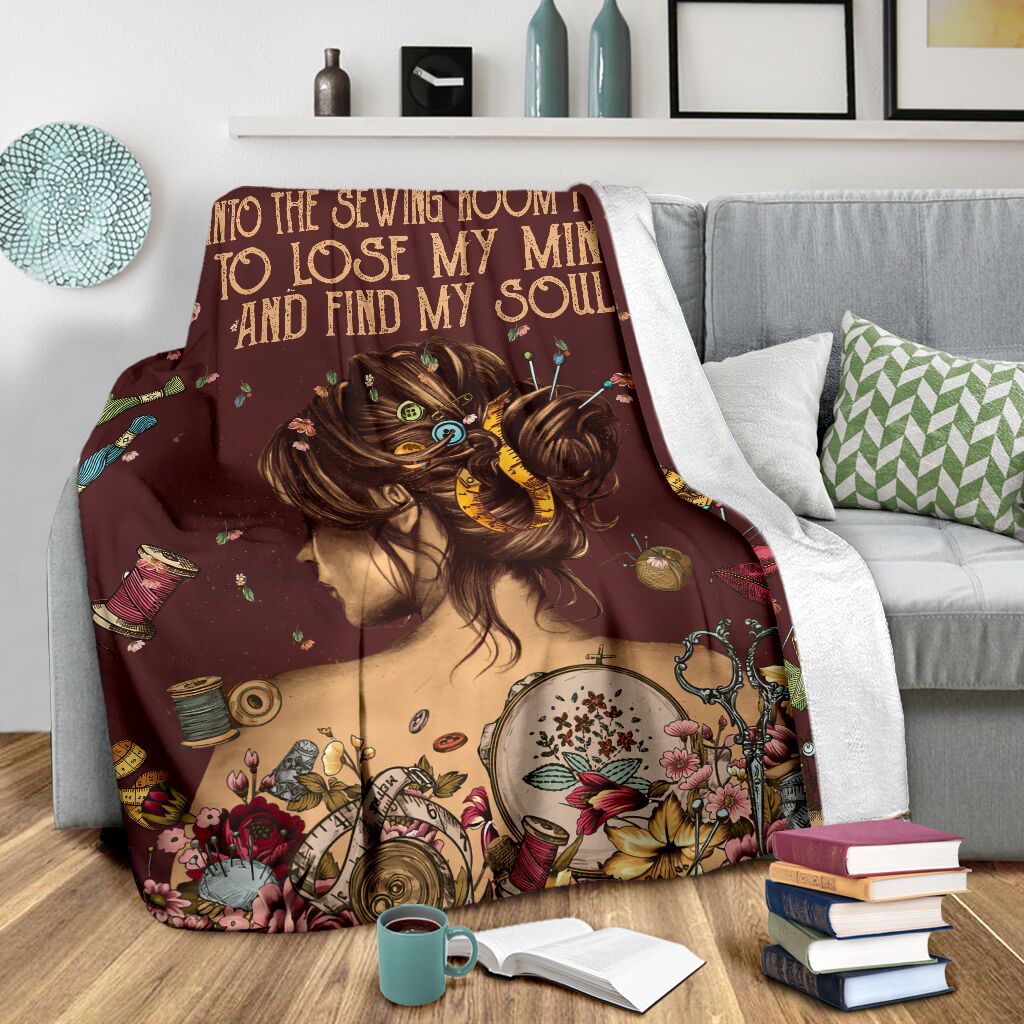 Sewing Into The Sewing Room Flannel Blanket For Relaxing At Home And Travel