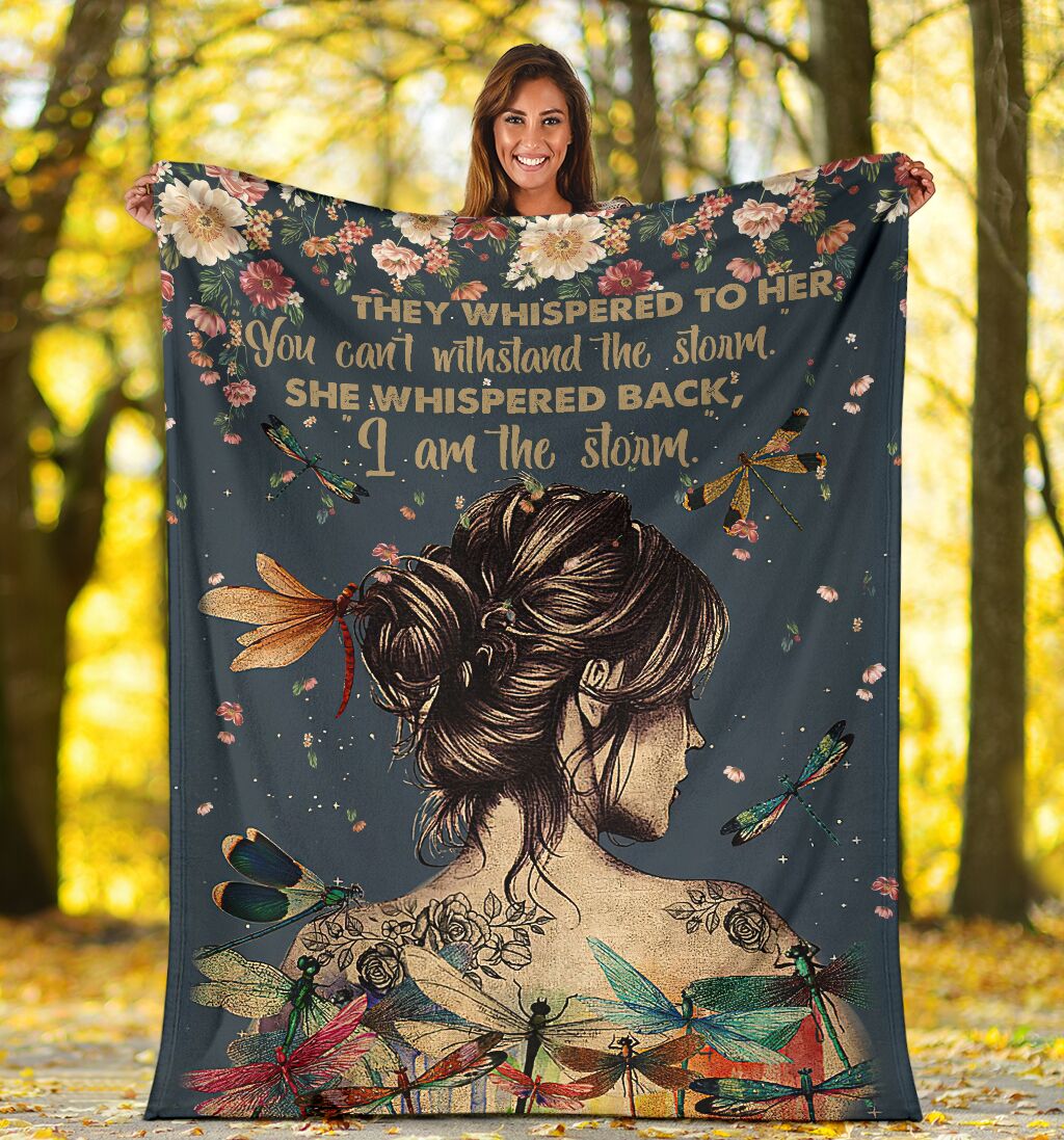 Dragonfly Girl Dragonfly I'm The Storm Flannel Blanket For Cozy Home Lounging And Gifting