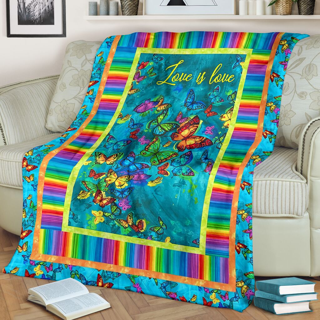 LGBT Love Is Love Support Color Flannel Blanket For Living Room And Bedroom Styling