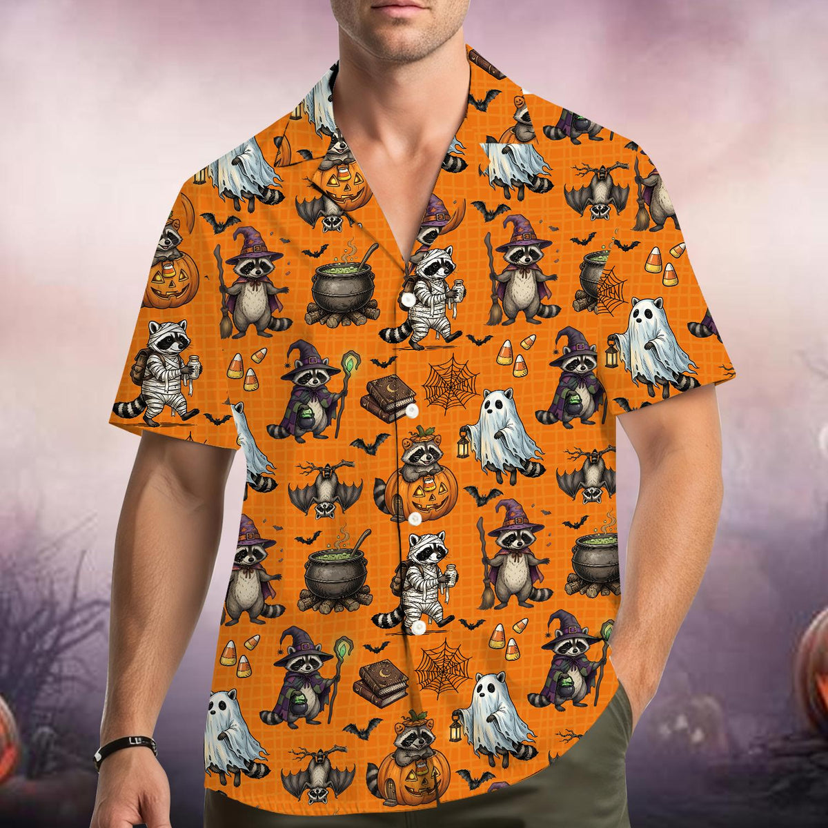 Spooky Halloween Ghost Pumpkin Black Cat Fall – Hawaiian Shirt