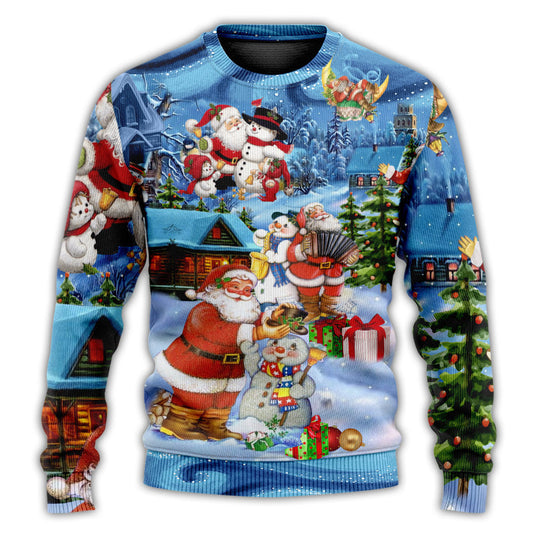 Christmas Santa And Snowman Best Friends – Sweater - Ugly Christmas Sweater