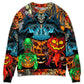 Halloween Skull Pumpkin Dark Art Style – Sweater - Ugly Christmas Sweater